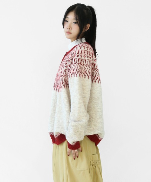 エイトン ATON サンプル品 ニットカーディガン Vネック 06 黒 ブラック