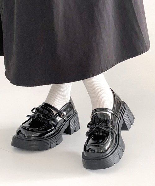 Shoes in Closet（シュークロ） ローファー 軽量 厚底 チュール リボン