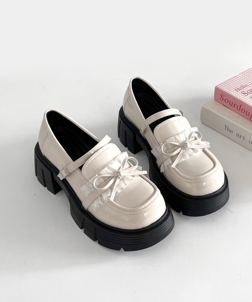 Shoes in Closet（シュークロ） ローファー 軽量 厚底 チュール リボン