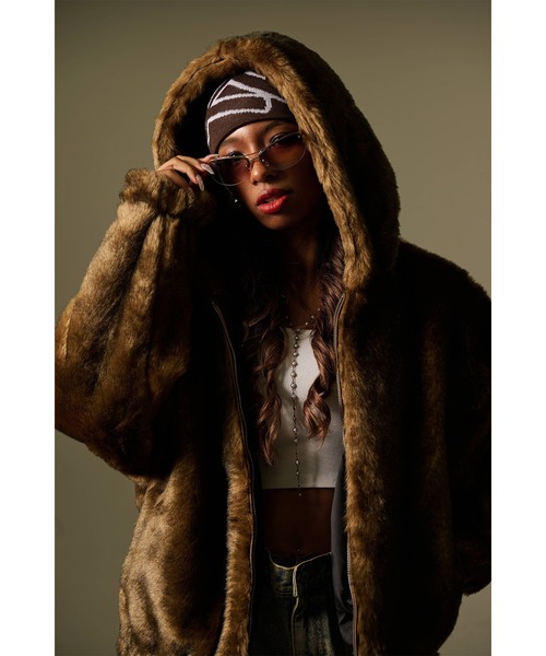 FUBU（フブ） ブルゾン アウター ブランド Faux Far Hooded Jacket