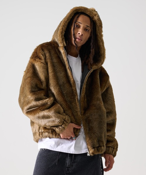 FUBU（フブ） ブルゾン アウター ブランド Faux Far Hooded Jacket