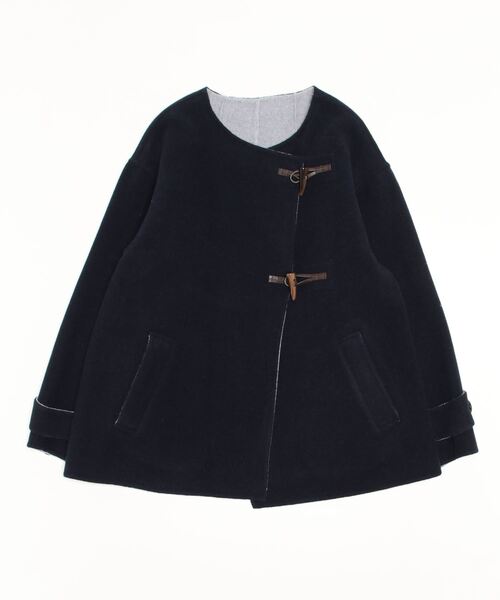 「SHIPS any」 ノーカラーコート ONE SIZE ネイビー レディース_画像2