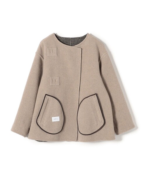 「SHIPS any」 ノーカラーコート ONE SIZE ネイビー レディース_画像9