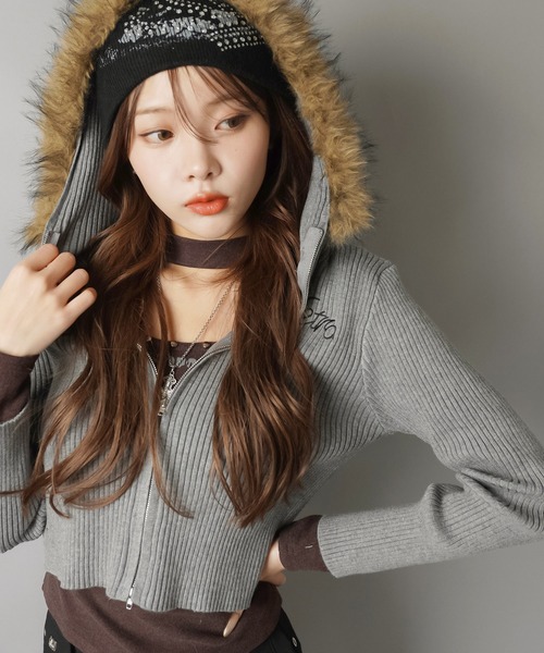 SPINNS（スピンズ） カーディガン ギャルマインド全開ミックスファー