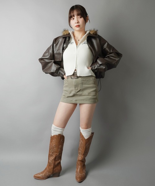 SPINNS（スピンズ） カーディガン ギャルマインド全開ミックスファー