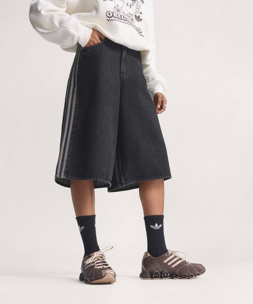 adidas（アディダス） ワイドパンツ ハーフパンツ ジーンズ デニム