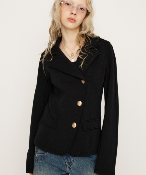 SLY（スライ） ジャケット テーラードジャケット KNITTING MANNISH