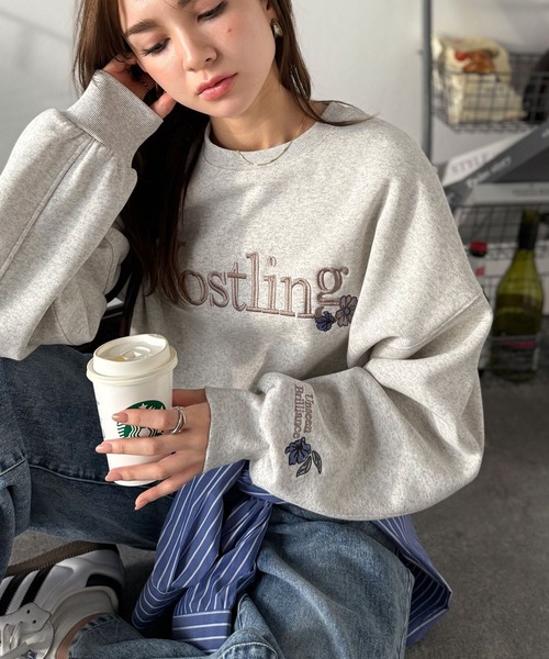 「classicalelf」 スウェットカットソー LARGE グレイッシュベージュ レディース_画像3