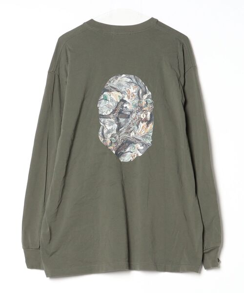 「Mr. BATHING APE」 長袖Tシャツ L グリーン メンズ_画像2