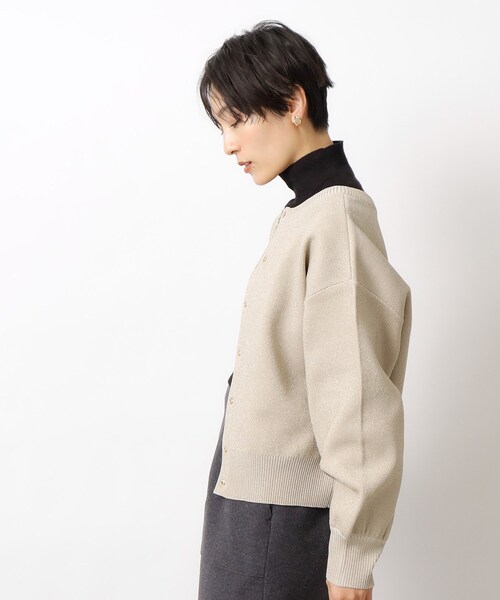 「OPAQUE.CLIP」 ニットカーディガン 38 ベージュ レディース_画像4