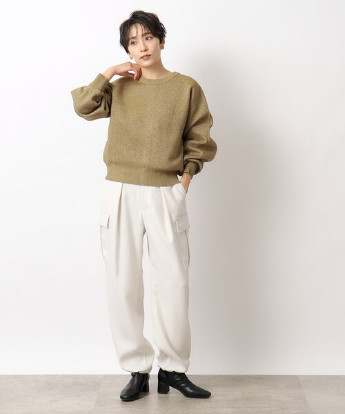 「OPAQUE.CLIP」 ニットカーディガン 38 ベージュ レディース_画像5