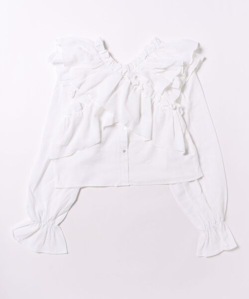 ポンポネットジュニア(pom ponette junior)袖ギャザーフードシャツ×T 