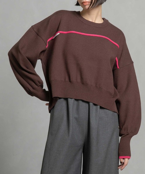 「MARECHAL TERRE」 長袖ニット MEDIUM ブラウン レディース_画像2