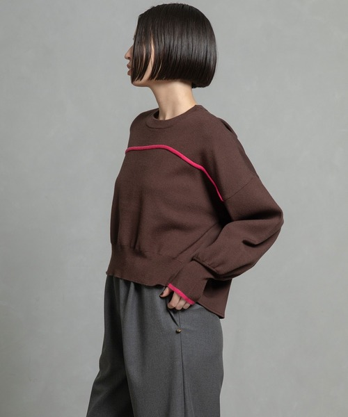 「MARECHAL TERRE」 長袖ニット MEDIUM ブラウン レディース_画像8