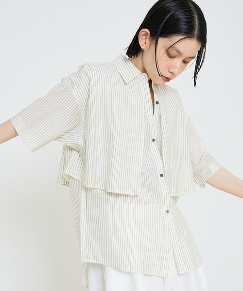 NOMINE（ノミネ） ブラウス シャツ 半袖 ロングヨーク ハーフスリーブ