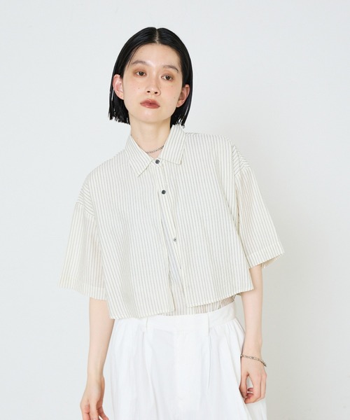 NOMINE（ノミネ） ブラウス シャツ 半袖 ロングヨーク ハーフスリーブ