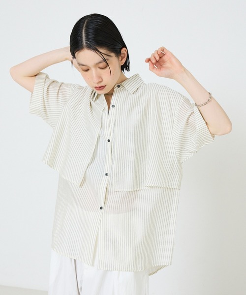 NOMINE（ノミネ） ブラウス シャツ 半袖 ロングヨーク ハーフスリーブ