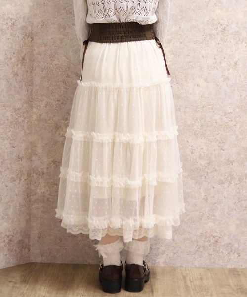 axes femme（アクシーズ ファム） スカート ベルト付チュールスカート