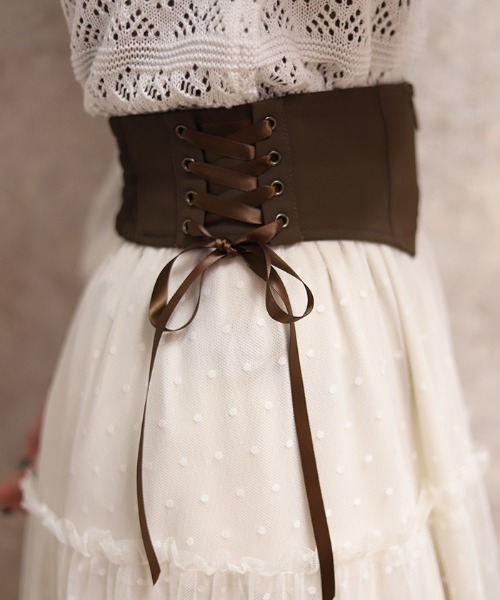 axes femme（アクシーズ ファム） ロング スカート ベルト付チュール