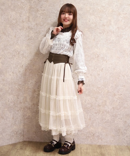 axes femme（アクシーズ ファム） スカート ベルト付チュールスカート