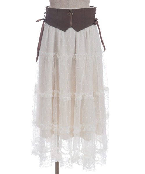 axes femme(アクシーズ ファム) スカート ベルト付チュールスカート axes femme(アクシーズ ファム) スカート ベルト付チュールスカート