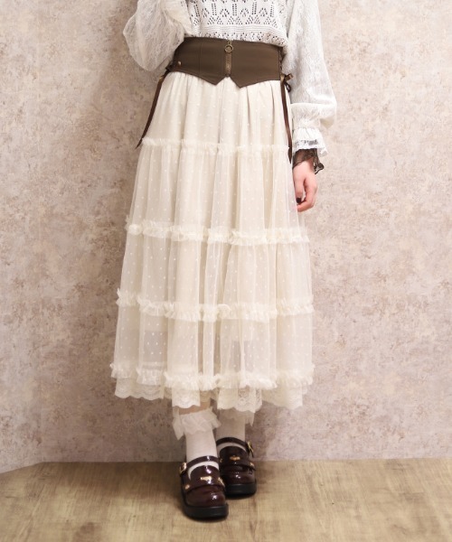 axes femme（アクシーズ ファム） スカート ベルト付チュールスカート