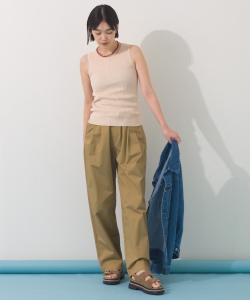 OMNES（オムネス） タンクトップ ノースリーブ 横編みリブタンクトップ