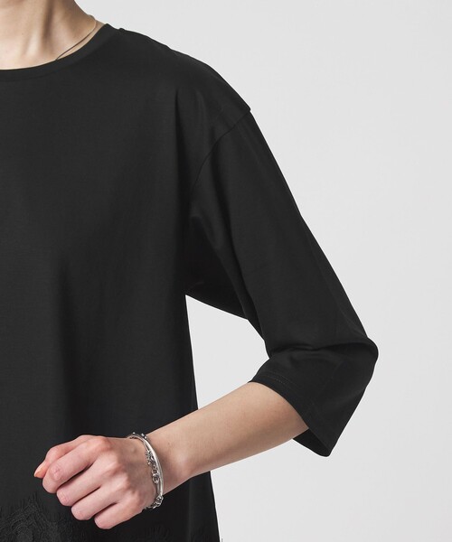 tシャツ スソ レース プルオーバー カットソー レディースの画像