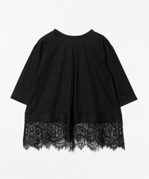 tシャツ スソ レース プルオーバー カットソー レディースの画像