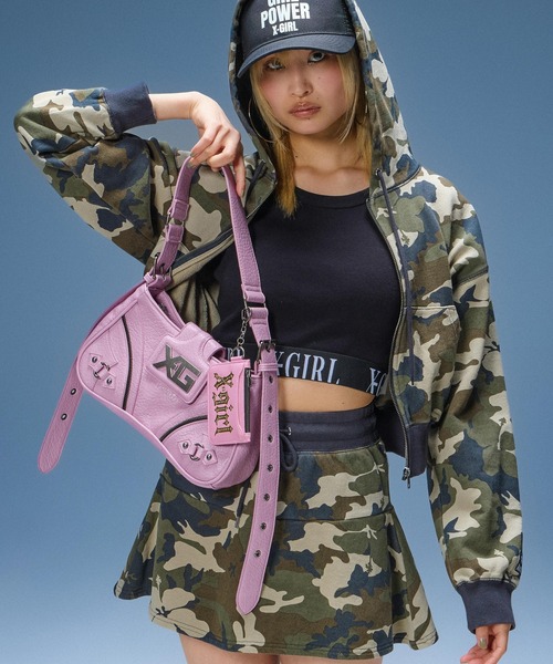 XG ショルダーバッグ SHOULDER BAG 公式グッズ(完売品) X-girl（エックスガール） ショルダーバッグ バッグ XG EMBLEM BUCKLE
