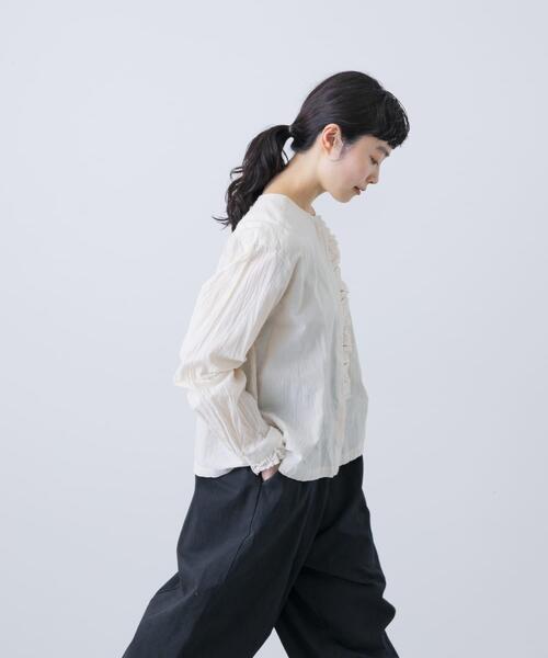 「かぐれ」 長袖ブラウス FREE ベージュ レディースの画像
