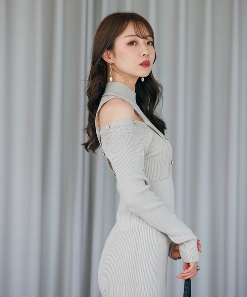 「LIPSERVICE」 ニットワンピース FREE ライトベージュ レディース_画像8