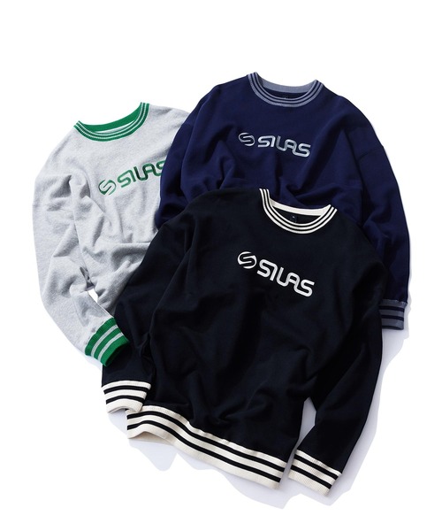 「SILAS」 スウェットカットソー M ネイビー メンズ_画像6
