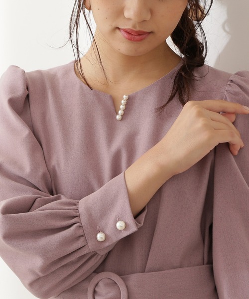 「PROPORTION BODY DRESSING」 長袖ワンピース SMALL ダークベージュ レディース_画像8