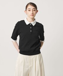 試着のみユナイテッドアローズ　レディー ポロコンビ ニット ウォッシャブル UNITED ARROWS（ユナイテッドアローズ） ニット セーター ポロコンビ