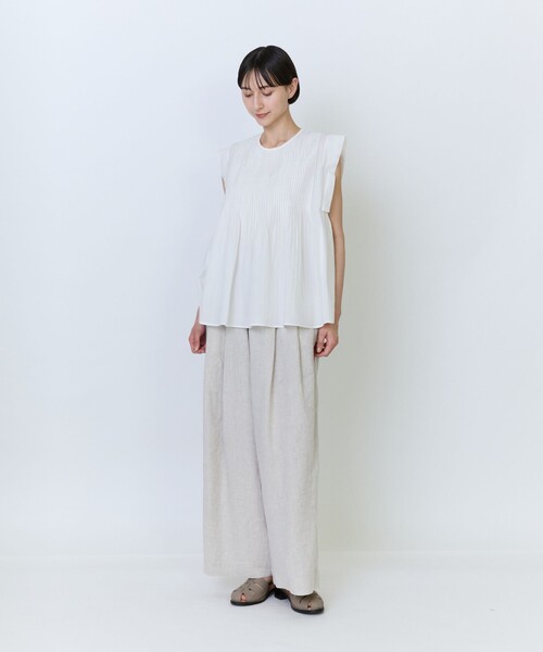 LOISIR リネンシャツ ブラウス シャツ インドコットンキャンブリック