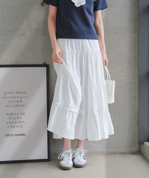 KOBE LETTUCE（神戸レタス） ロング スカート 夏 ティアードフレア