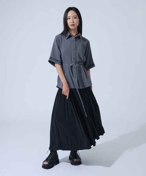 Ellno de Mavie（エルノデメヴィ） ブラウス シャツ 半袖 ハトメホソ