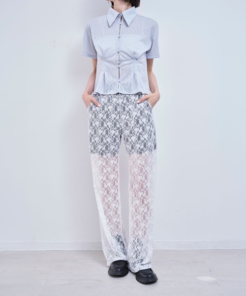 パンツ corded tailored pants lace THEREDTHREAD】corded tailored