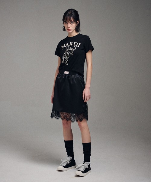 「Mardi Mercredi」 半袖Tシャツ FREE ブラック×ホワイト レディース_画像7