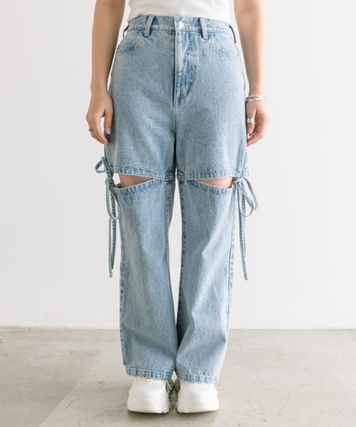 「OLIVE des OLIVE」 デニムパンツ SMALL グレー レディース_画像2