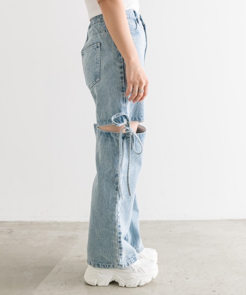 「OLIVE des OLIVE」 デニムパンツ SMALL グレー レディース_画像3