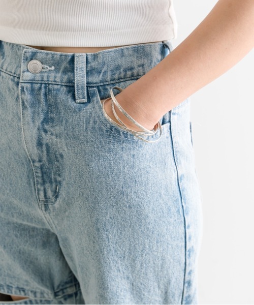「OLIVE des OLIVE」 デニムパンツ SMALL グレー レディース_画像7