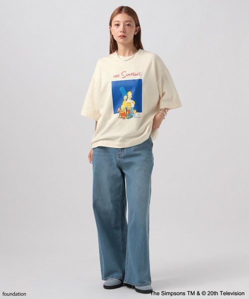 「The Simpsons」 半袖カットソー FREE ブルーグリーン レディース_画像2