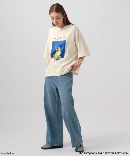 「The Simpsons」 半袖カットソー FREE ブルーグリーン レディース_画像3