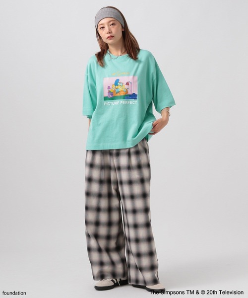 「The Simpsons」 半袖カットソー FREE ブルーグリーン レディース_画像8