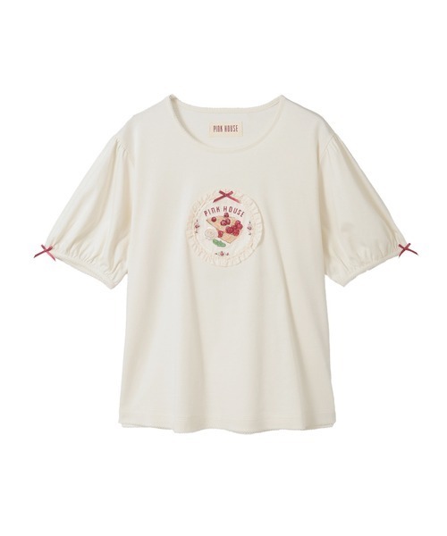 PINK HOUSE（ピンクハウス） tシャツ 半袖 クレープリー刺繍アップリケ