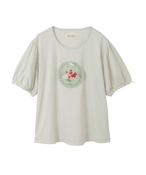 PINK HOUSE（ピンクハウス） tシャツ 半袖 クレープリー刺繍アップリケ