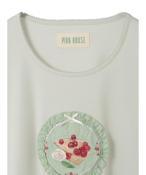 PINK HOUSE（ピンクハウス） tシャツ 半袖 クレープリー刺繍アップリケ