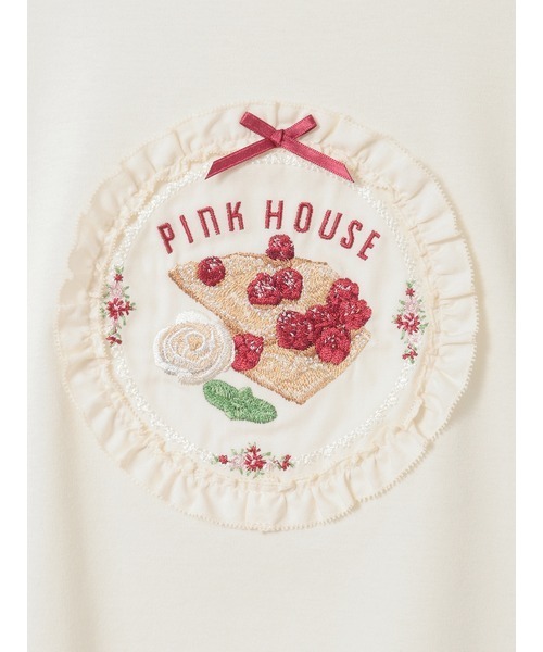 PINK HOUSE（ピンクハウス） tシャツ 半袖 クレープリー刺繍アップリケ